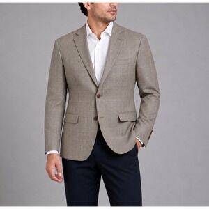 Brooks Brothers 346 Regent Blazer Mens‎ 48R Tan Glen Plaid Wool Old Money Jacket